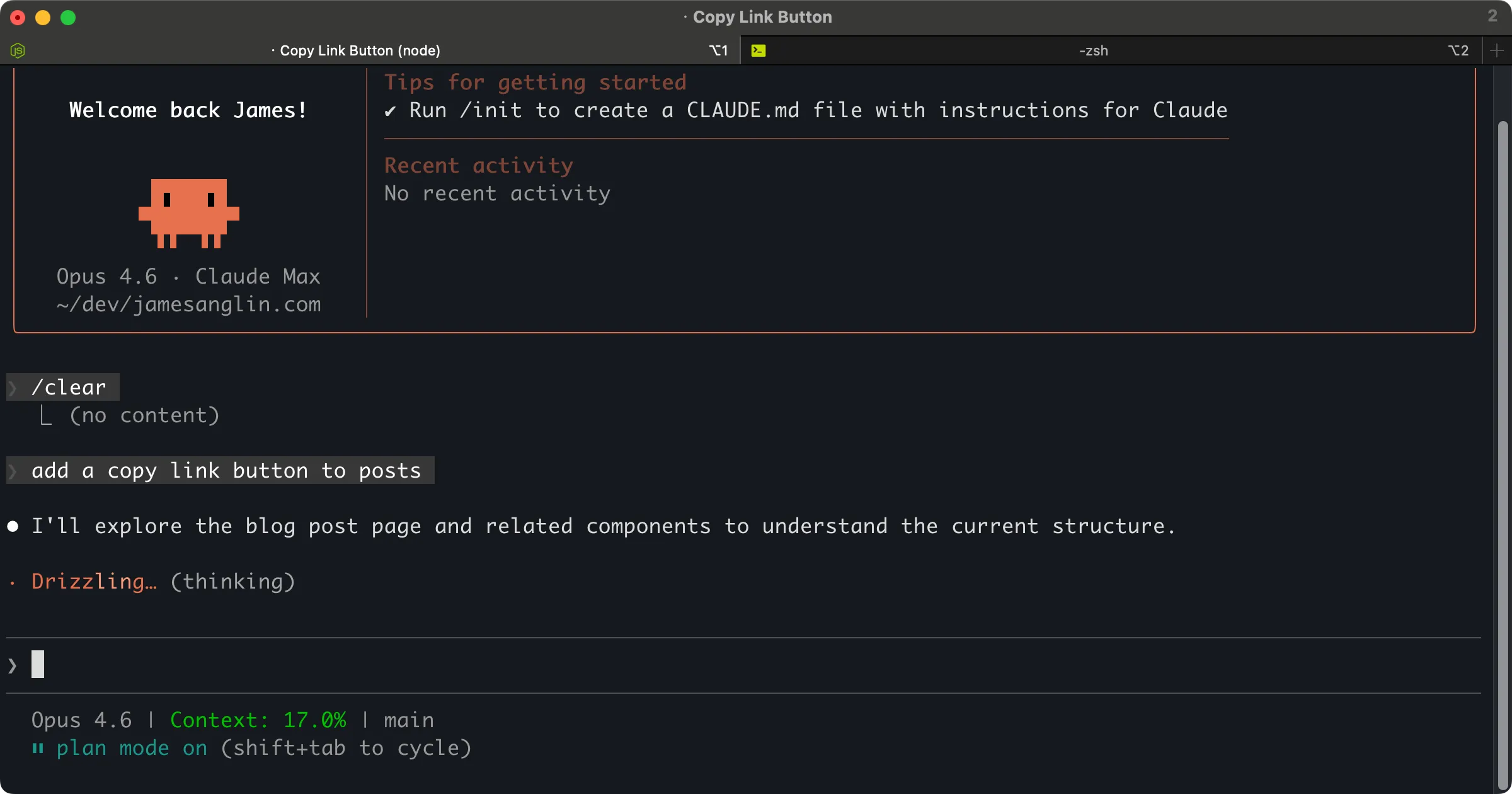 Stop Flying Blind: Real-Time Context Usage in Claude Code | James Anglin